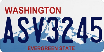WA license plate ASV3245