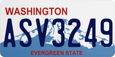WA license plate ASV3249