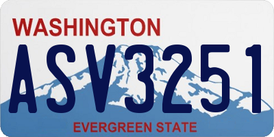 WA license plate ASV3251