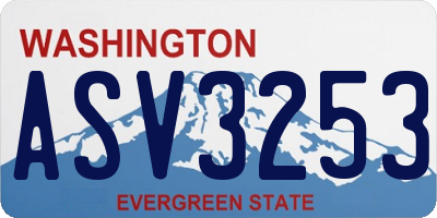 WA license plate ASV3253