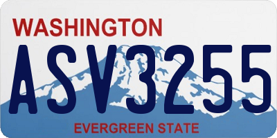 WA license plate ASV3255