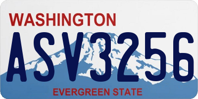 WA license plate ASV3256