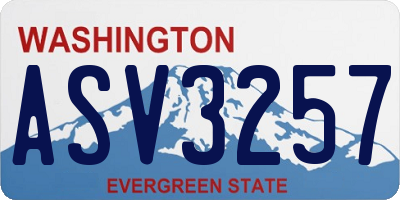 WA license plate ASV3257