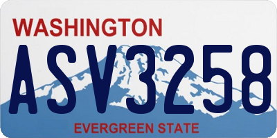 WA license plate ASV3258