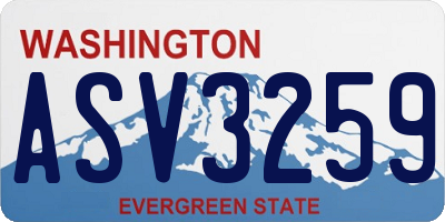 WA license plate ASV3259