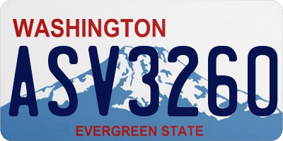 WA license plate ASV3260