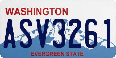 WA license plate ASV3261