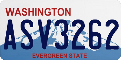 WA license plate ASV3262