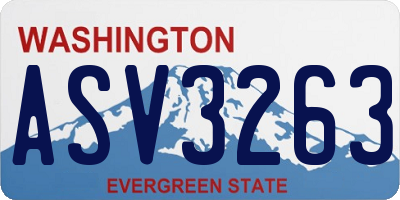 WA license plate ASV3263