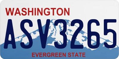 WA license plate ASV3265