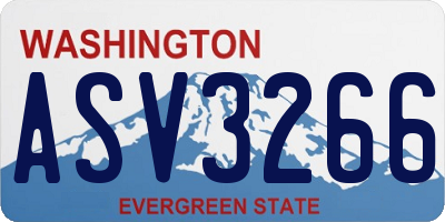 WA license plate ASV3266