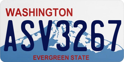 WA license plate ASV3267