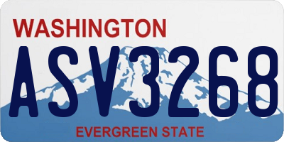 WA license plate ASV3268
