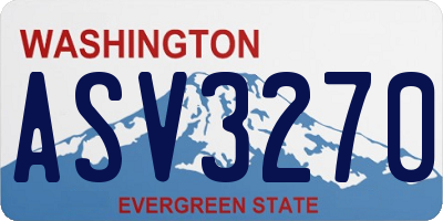 WA license plate ASV3270