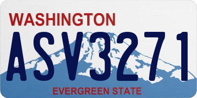 WA license plate ASV3271