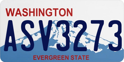 WA license plate ASV3273