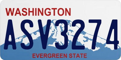 WA license plate ASV3274