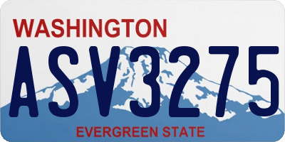 WA license plate ASV3275