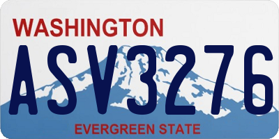 WA license plate ASV3276