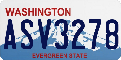WA license plate ASV3278