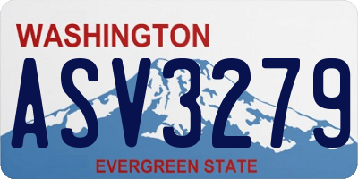 WA license plate ASV3279