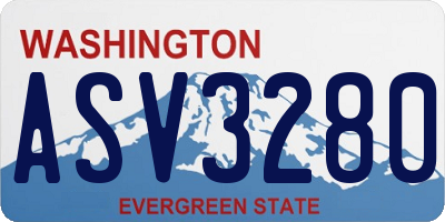WA license plate ASV3280