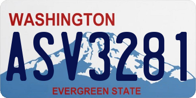 WA license plate ASV3281