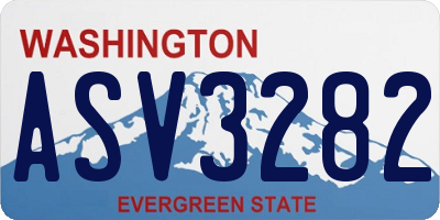 WA license plate ASV3282