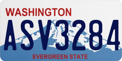WA license plate ASV3284