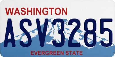 WA license plate ASV3285