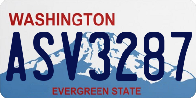 WA license plate ASV3287