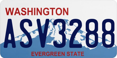 WA license plate ASV3288