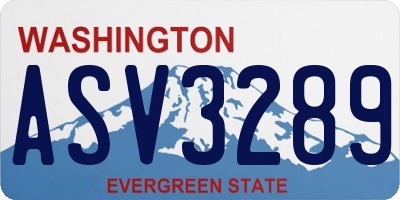 WA license plate ASV3289