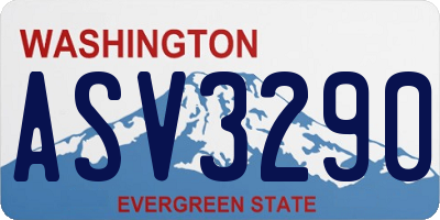 WA license plate ASV3290