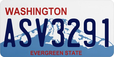WA license plate ASV3291