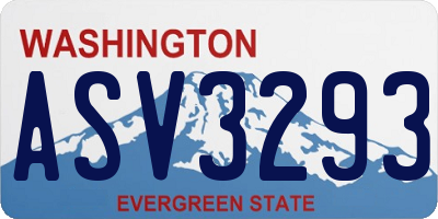 WA license plate ASV3293