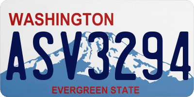 WA license plate ASV3294