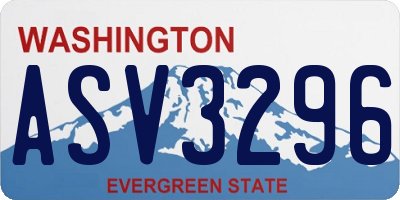 WA license plate ASV3296