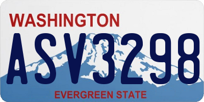 WA license plate ASV3298