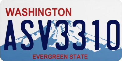 WA license plate ASV3310