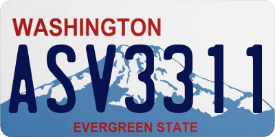 WA license plate ASV3311