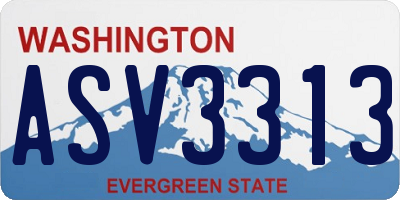 WA license plate ASV3313