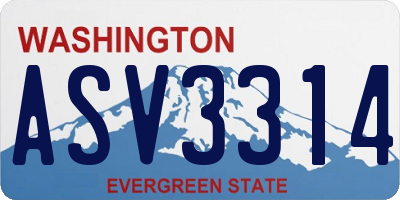 WA license plate ASV3314