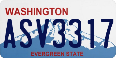 WA license plate ASV3317