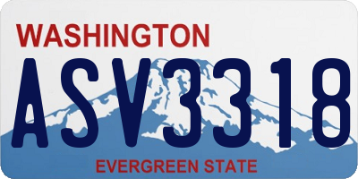 WA license plate ASV3318