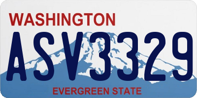 WA license plate ASV3329