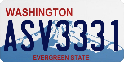 WA license plate ASV3331