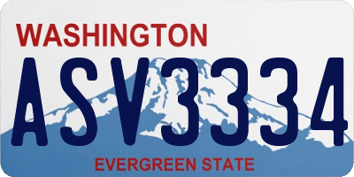 WA license plate ASV3334