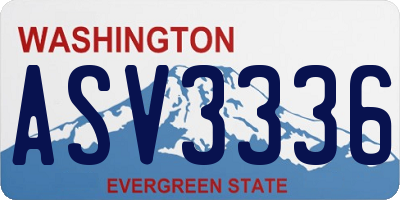 WA license plate ASV3336