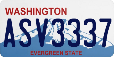 WA license plate ASV3337
